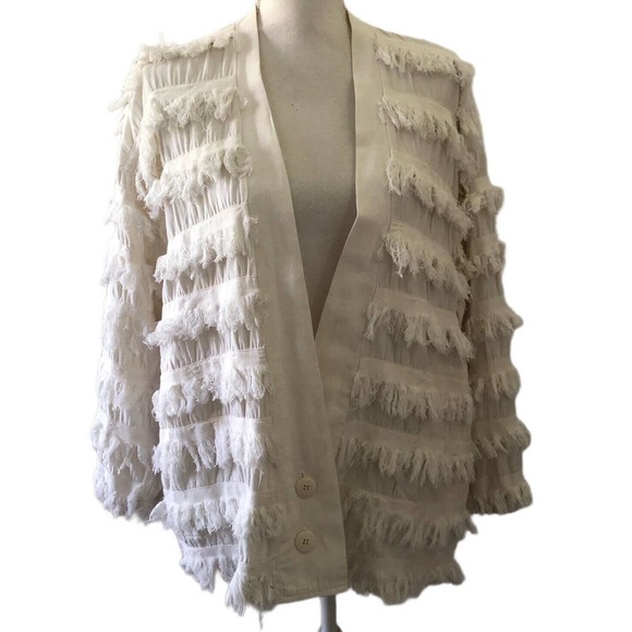 Vintage Marshall Rousso Las Vegas button Jacket Fringe Jungle Zebra Theme Small - Picture 1 of 12